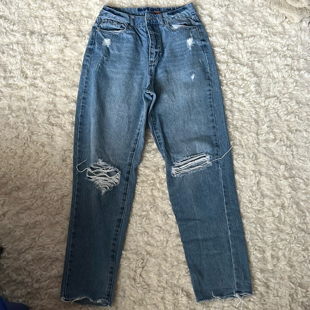 Blue Spice ripped mom jeans